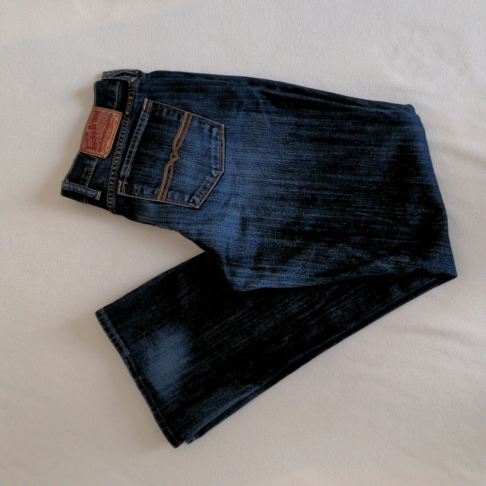 Women's Lucky Brand Regular Inseam Flare Mid-Rise Dark Wash Jeans Size 14